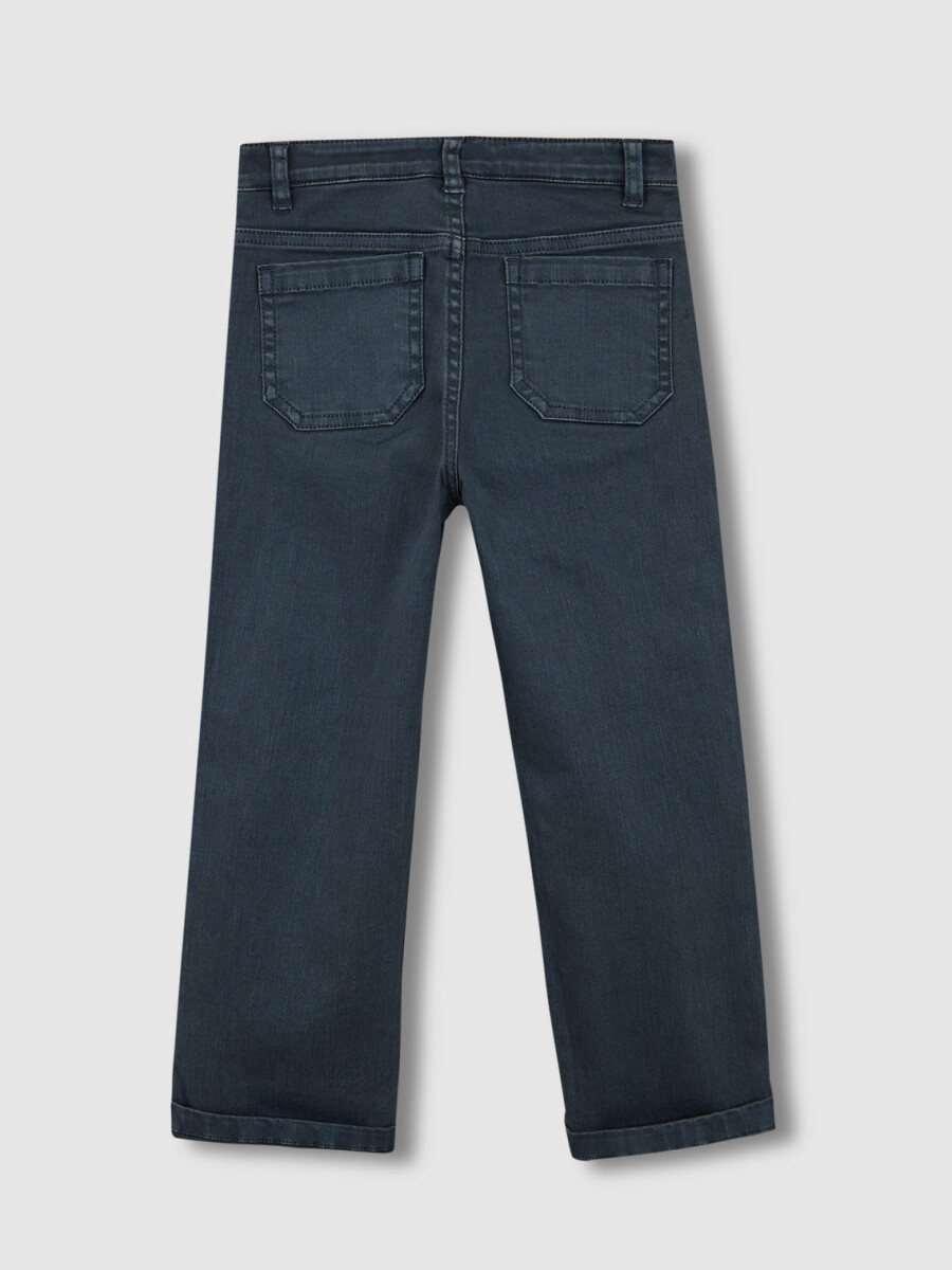 Pantalon De Sarga Con Bolsillos Delanteros Petroleo