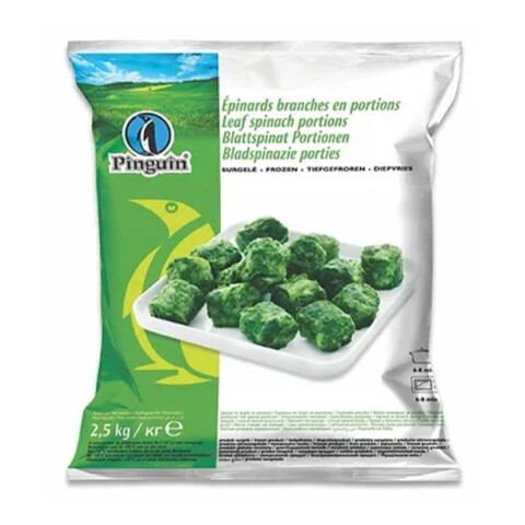 ESPINACA HOJA EN PORCIONES PINGUIN - 2,5 KG Espinaca Hoja En Porciones Pinguin - 2,5 Kg