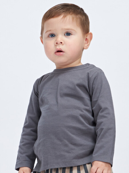 Remera manga larga básica Gris Oscuro