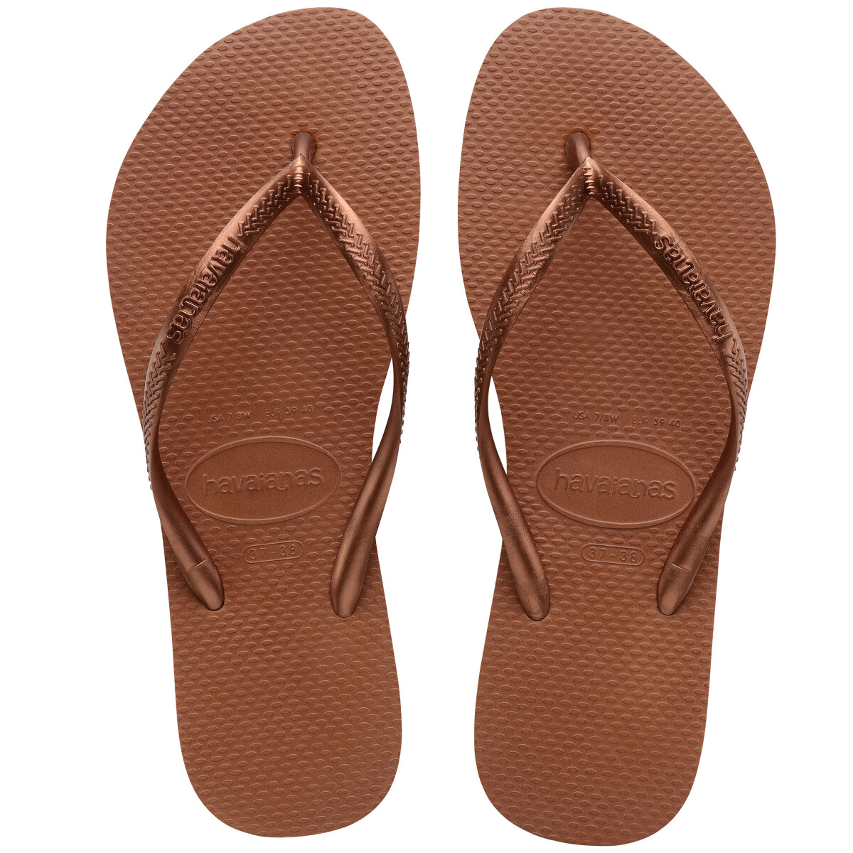 Sandalia de Mujer Havaianas Havaiana SLIM - Marrón Herrumbre - Cobrizo - Metalizado 