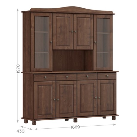 Cristalero 4+4 Puertas +4 Cajones Color Chocolate
