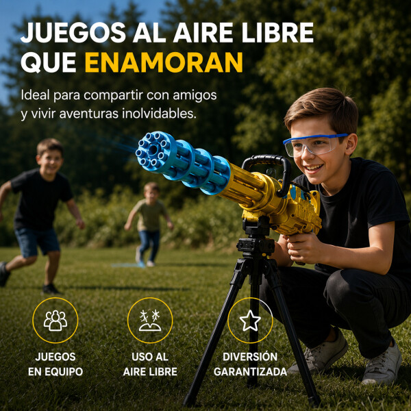 Ametralladora Automática Hidrogel + Trípode Recargable Color Amarillo
