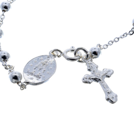 Pulsera religiosa de plata 925 tipo Rosario. Pulsera religiosa de plata 925 tipo Rosario.