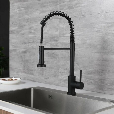 Canilla Cocina Grifo Monocomando Griferia Flexible Negro Canilla Cocina Grifo Monocomando Griferia Flexible Negro