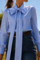 CAMISA C672/26 ESCOTE V M/L CON LAZO Y PUÑO ANCHO Celeste