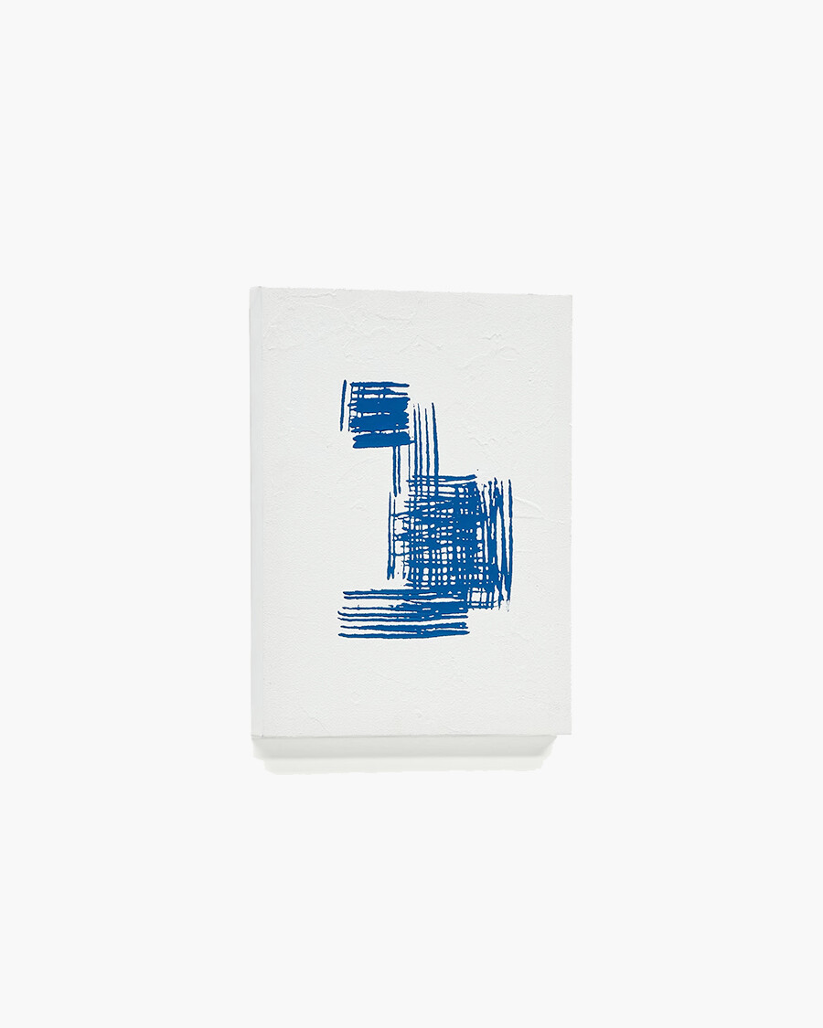 Lienzo abstracto Sagaro blanco y azul 30 x 40 cm