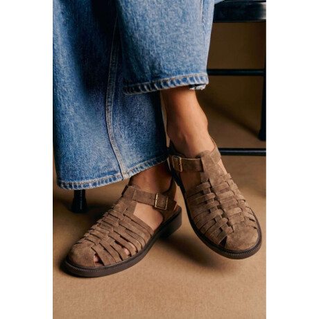 Sandalias Cangrejeras De Gamuza Vison