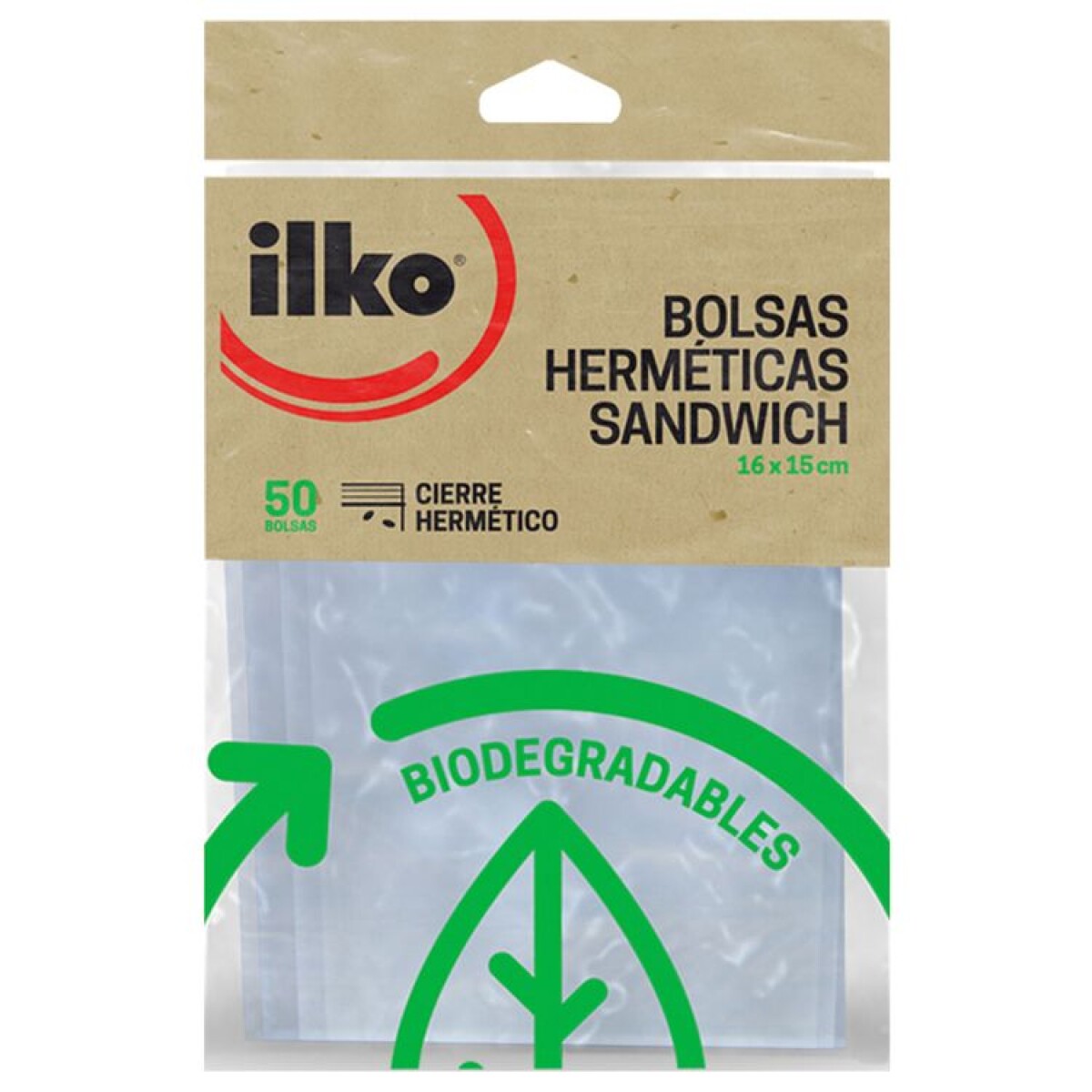 Bolsas Herméticas Biodegradables ILKO 16x15 cm 50 un. 