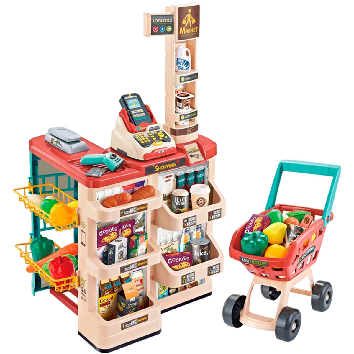 Set De Supermercado Completo Carrito Super Niños 