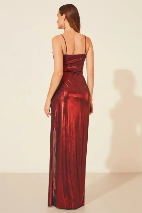 Vestido en Lamé Lucy Rojo
