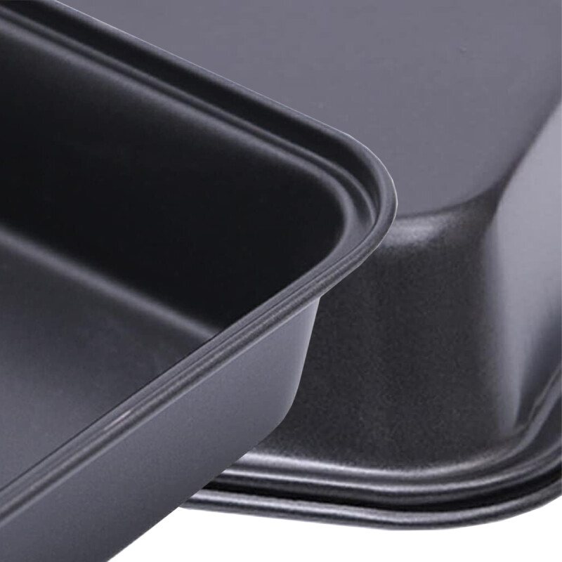 Asadera honda antiadherente rectangular 30x20x4 cm GRIS
