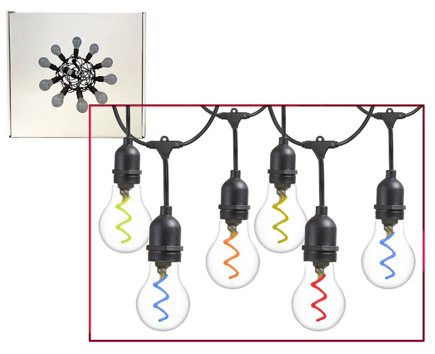 LUZ VINTAGE BOMBITA DIF COLORES 10M 