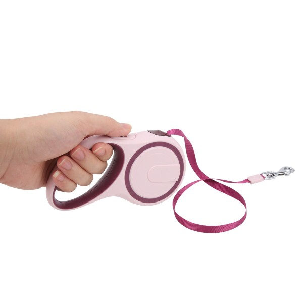 Correa Extensible 3 Mts Retractil Hasta 15Kg Perro Mediano Variante Color Rosa Violeta