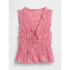 V-SL SMOCKED TIE TOP RED GINGHAM