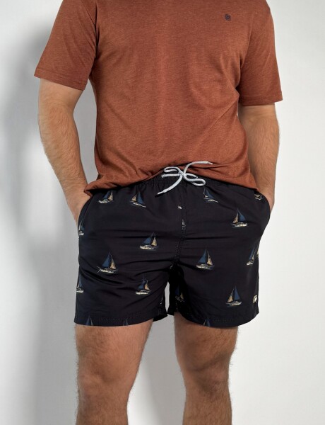 Short de baño estampado Drago Negro