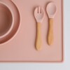 Cubiertos bambu silicona MinikOiOi rosado