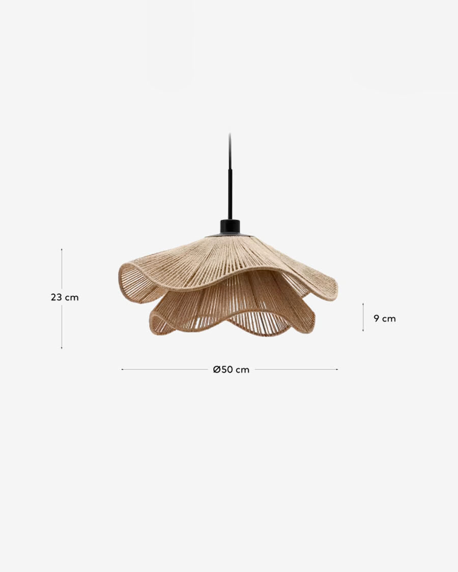 Pantalla para lámpara de techo Pontos de yute con acabado natural Ø 50 cm Pantalla para lámpara de techo Pontos de yute con acabado natural Ø 50 cm