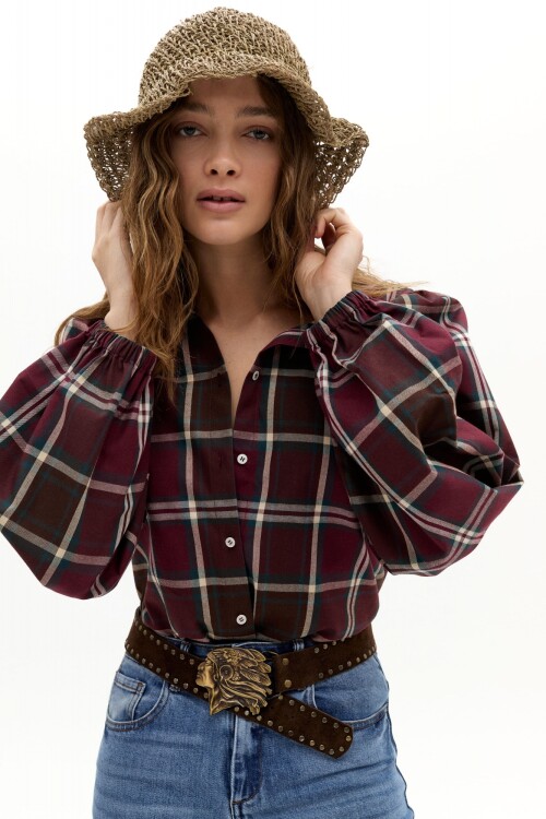 Camisa Claire en Twill de Algodón Jasper Checks