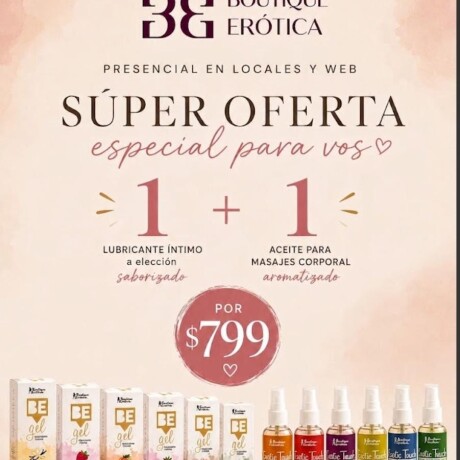 Promo Dúo Sensorial 1+1 Lubricante + Aceite Promo Dúo Sensorial 1+1 Lubricante + Aceite
