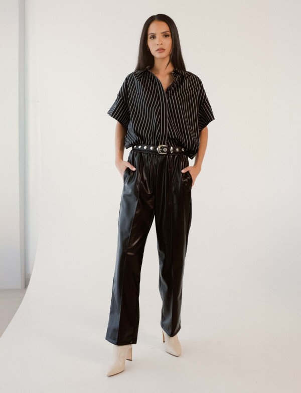 Pantalon Eco Cuero NEGRO