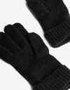 Guantes Tejidos Par De Guantes Con Punto Espigado - Negro