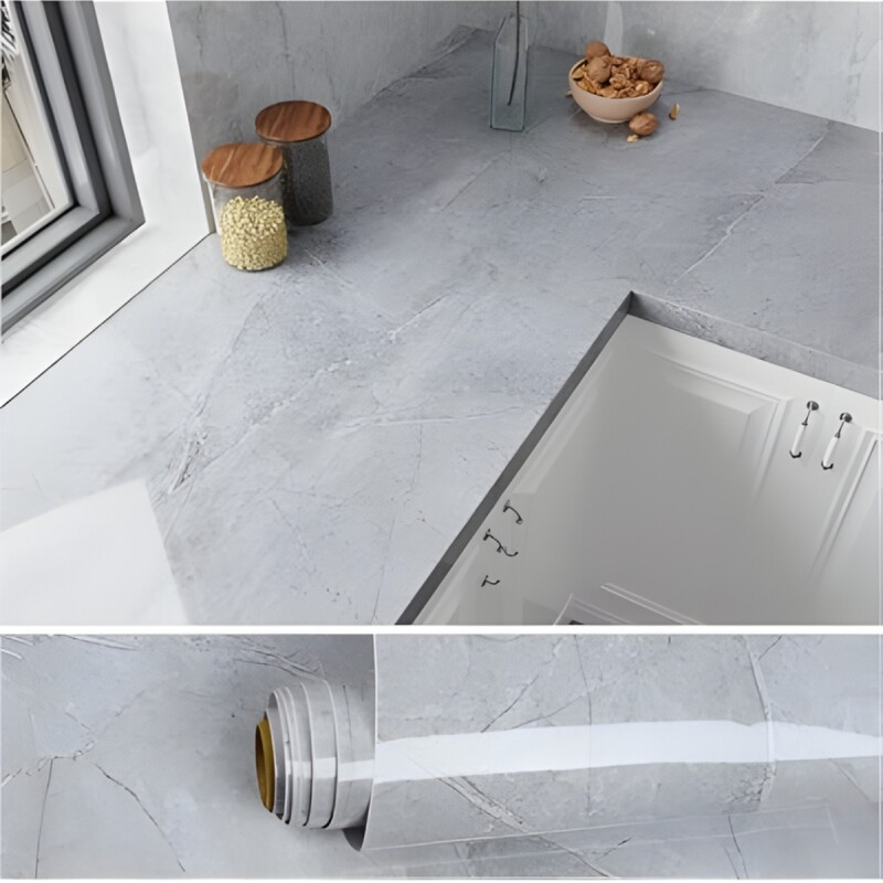 Vinilo Decoración Mesada Pared 60 Cm X 2m MARMOL GRIS