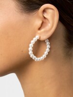 Aros Con Perlas blanco