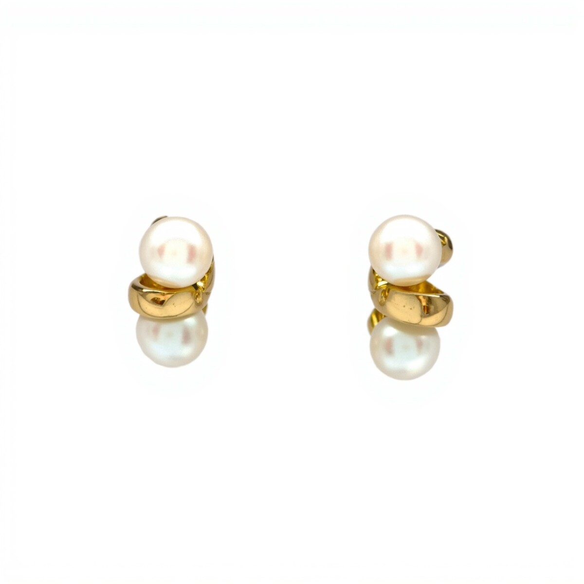 Caravanas doble perlas - Oro bajo - Perla de cultivo- CA8206 - conperla 