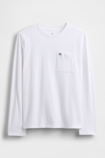 Remera Con Bolsillo Logo Gap Niño New Off White Opt1