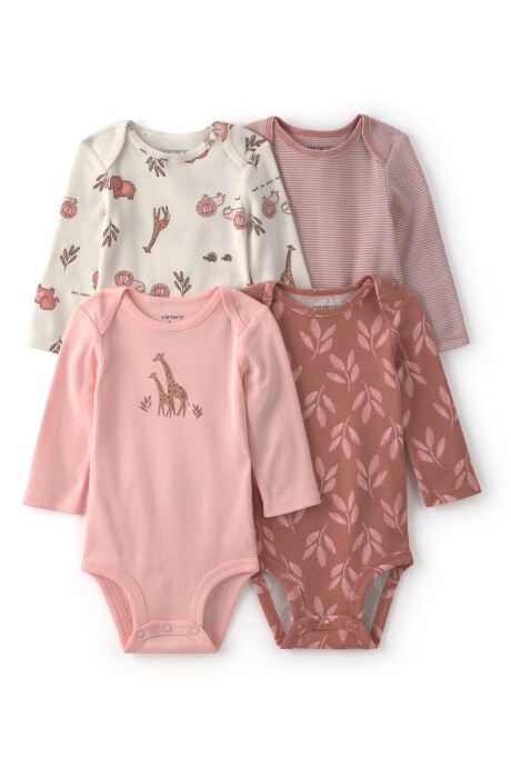 Pack cuatro bodies de algodón, diseño safari Pack cuatro bodies de algodón, diseño safari