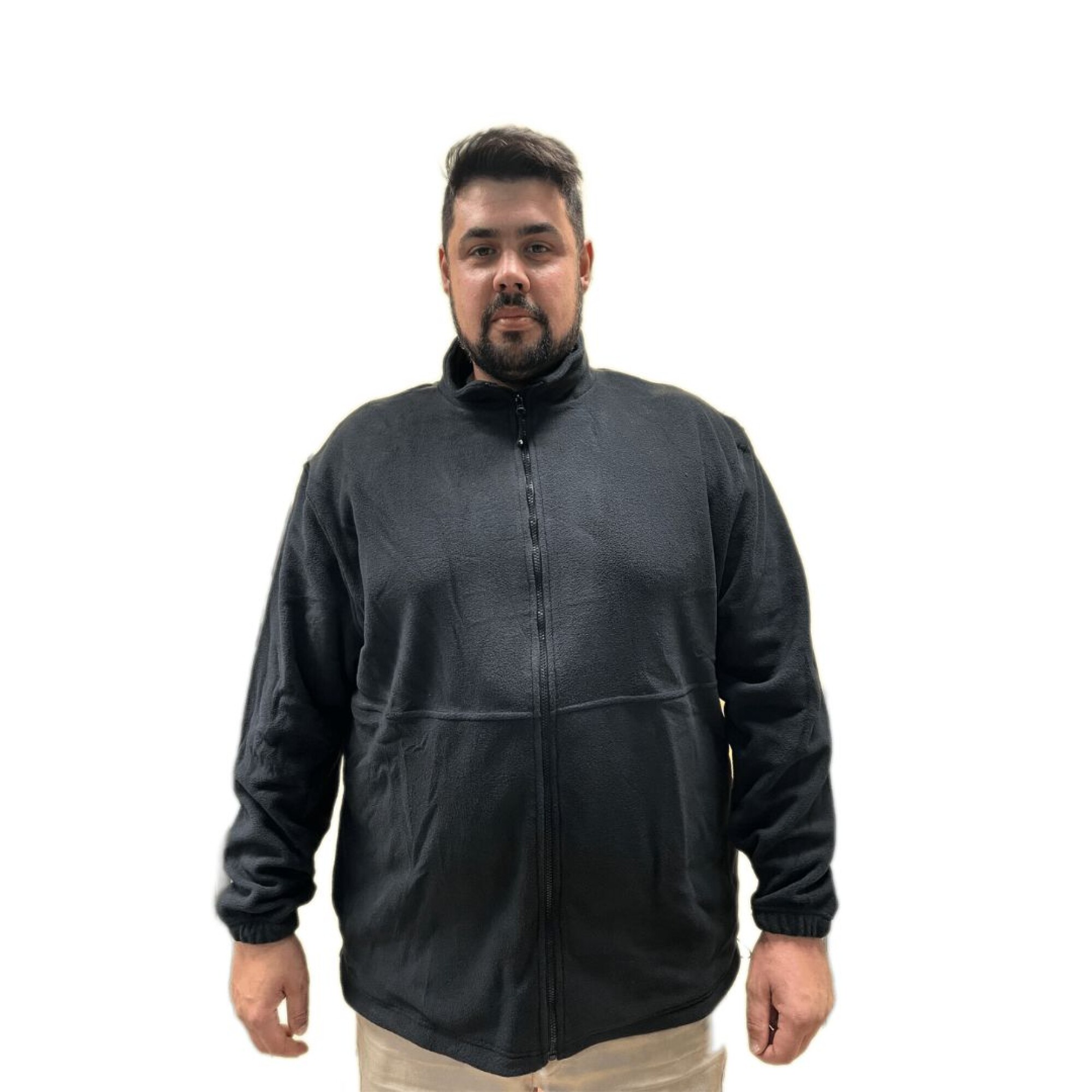 Campera polar Talles especiales Plus Negro — TextilShop