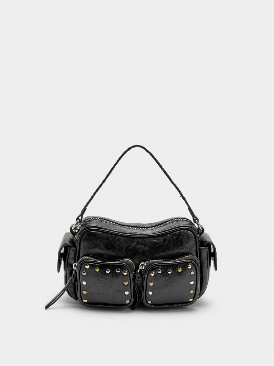 Bolso De Mano Con Tachuelas - negro 