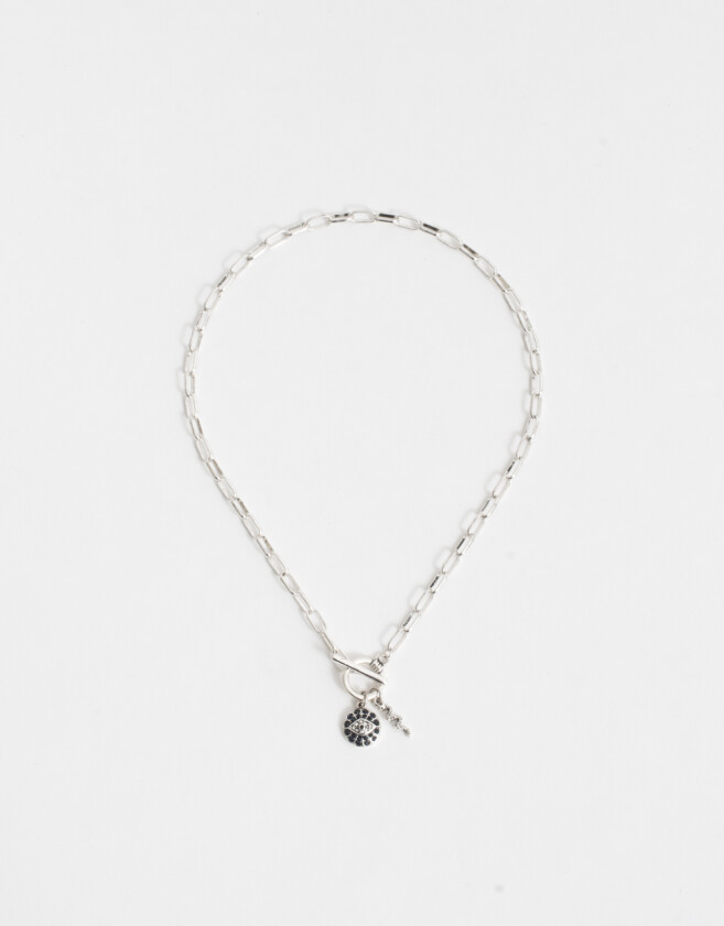 Collares Cortos Collar Corto Cubic Bañado En Plata - Plateado