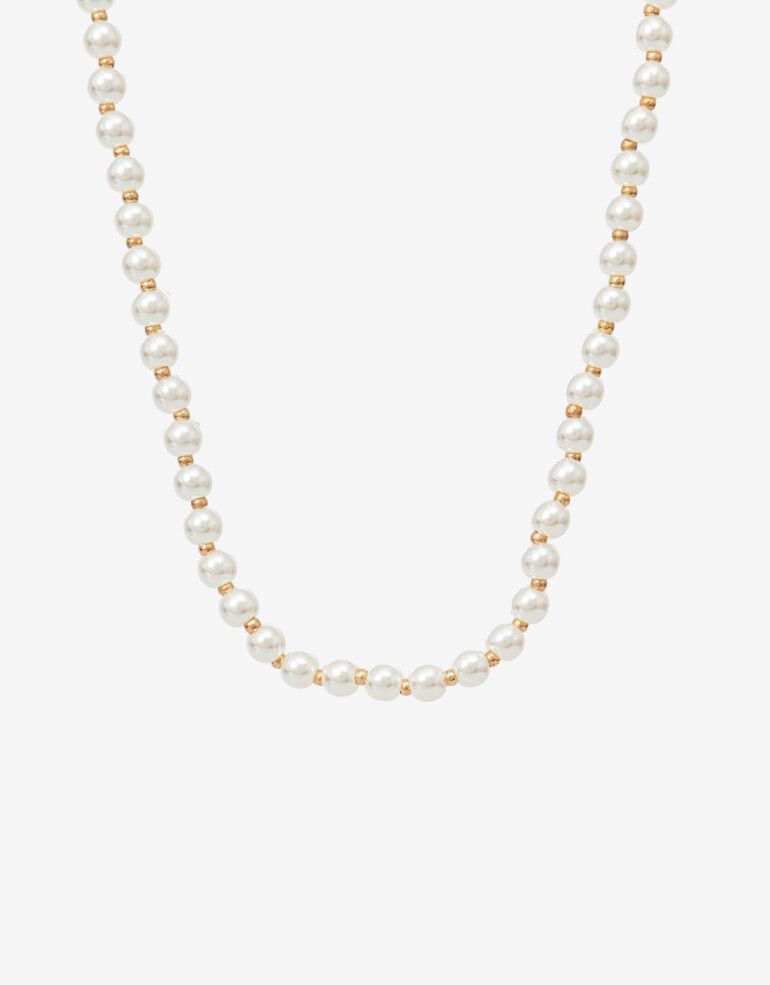 Collares Cortos Perla Collar Corto De Perlas - Blanco Crema