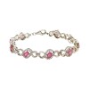 Pulsera Cruzada-Plata 925-Piedra Rubí y zirconia-PU3480 conpiedra