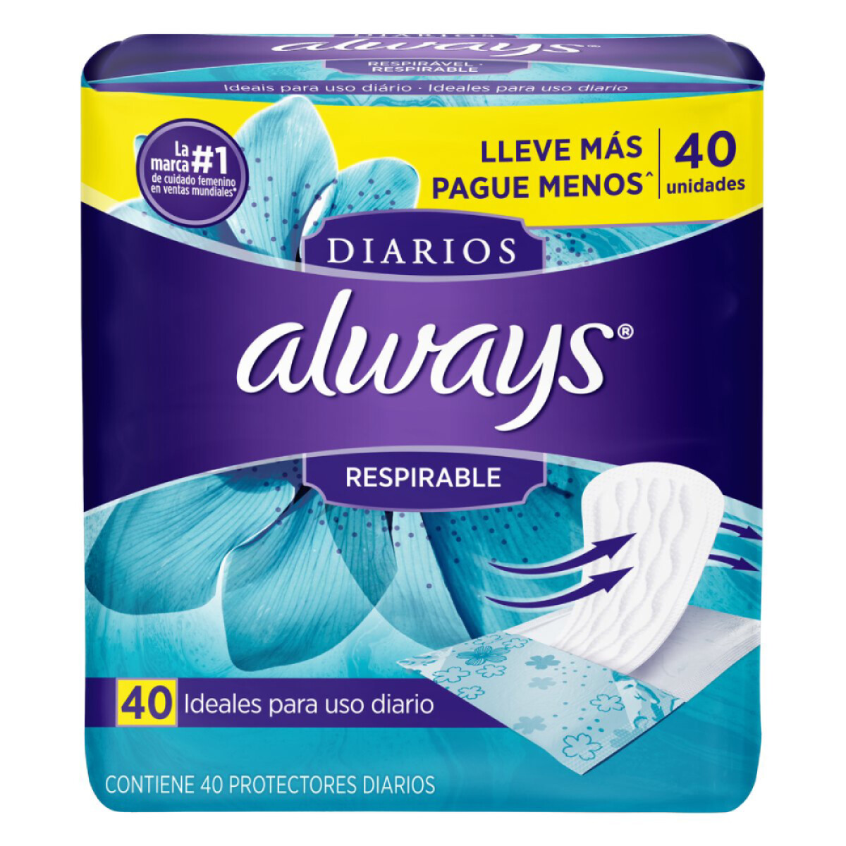 Protectores Diarios Always Liners 40 Unidades 