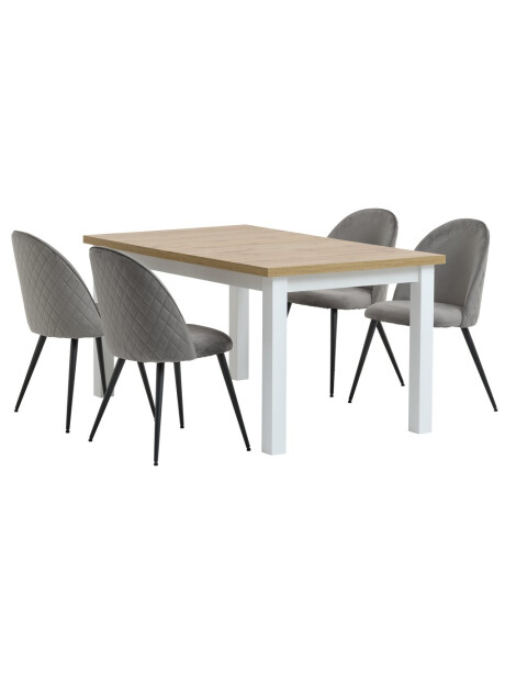 Mesa de comedor MARKSKEL 150/193 blanco/roble natural Mesa de comedor MARKSKEL 150/193 blanco/roble natural