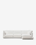 Sofá Gala 4 plazas con chaise longue derecho blanco 300 cm