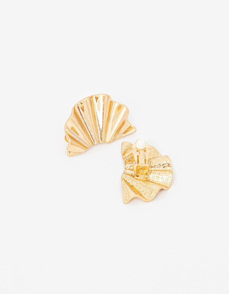 Aros Clips Metal Aros Clip Metal Arrugado - Dorado Oro Amarillo