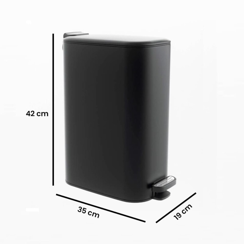 Tacho cesto de basura 16L rectangular con tapa a pedal Tacho cesto de basura 16L rectangular con tapa a pedal