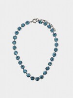 Collar Corto Con Cristales azul