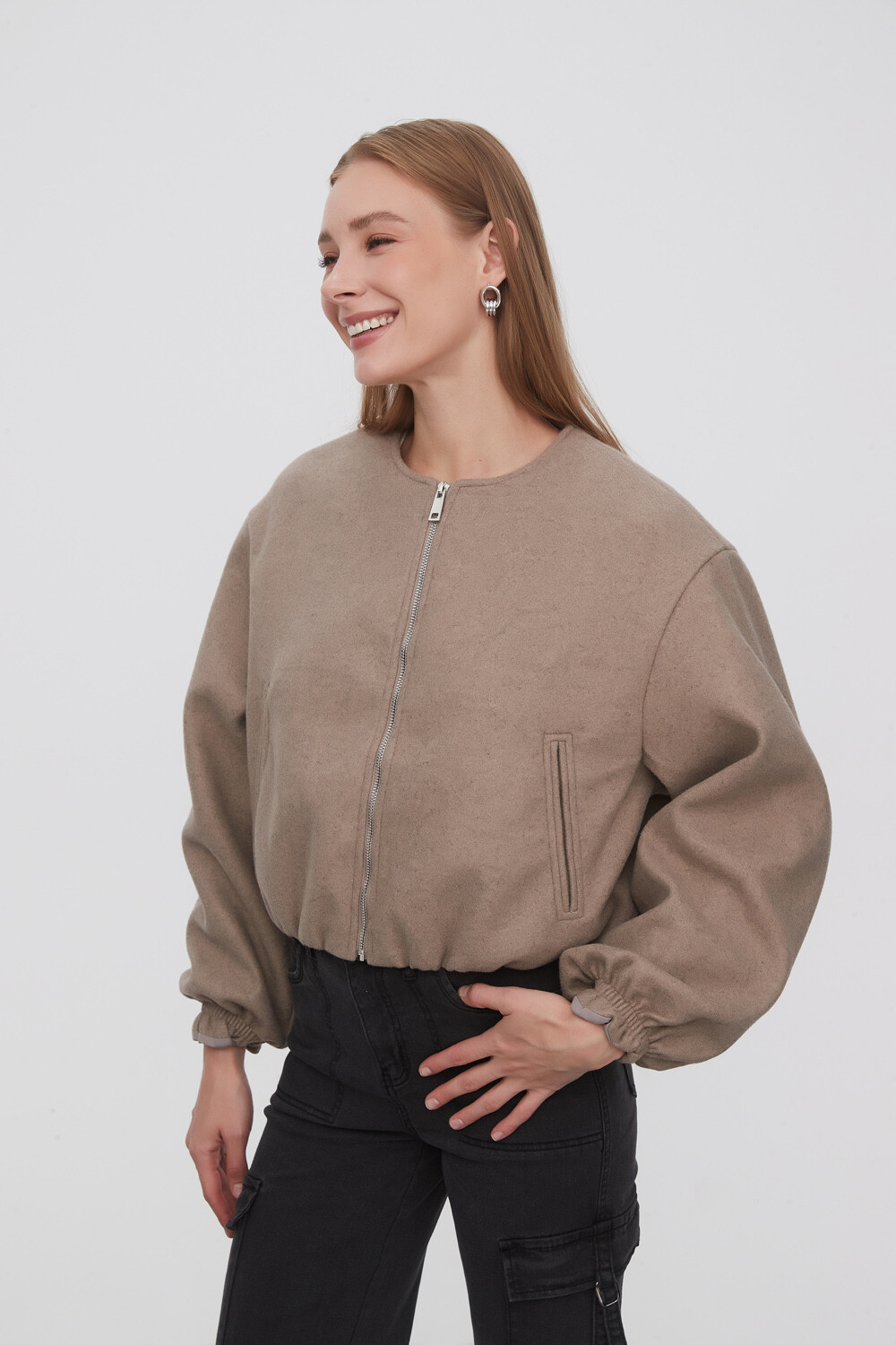 Campera Terry Taupe Claro