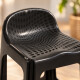 Set x4 Banqueta con respaldo apilable resistente NEGRO