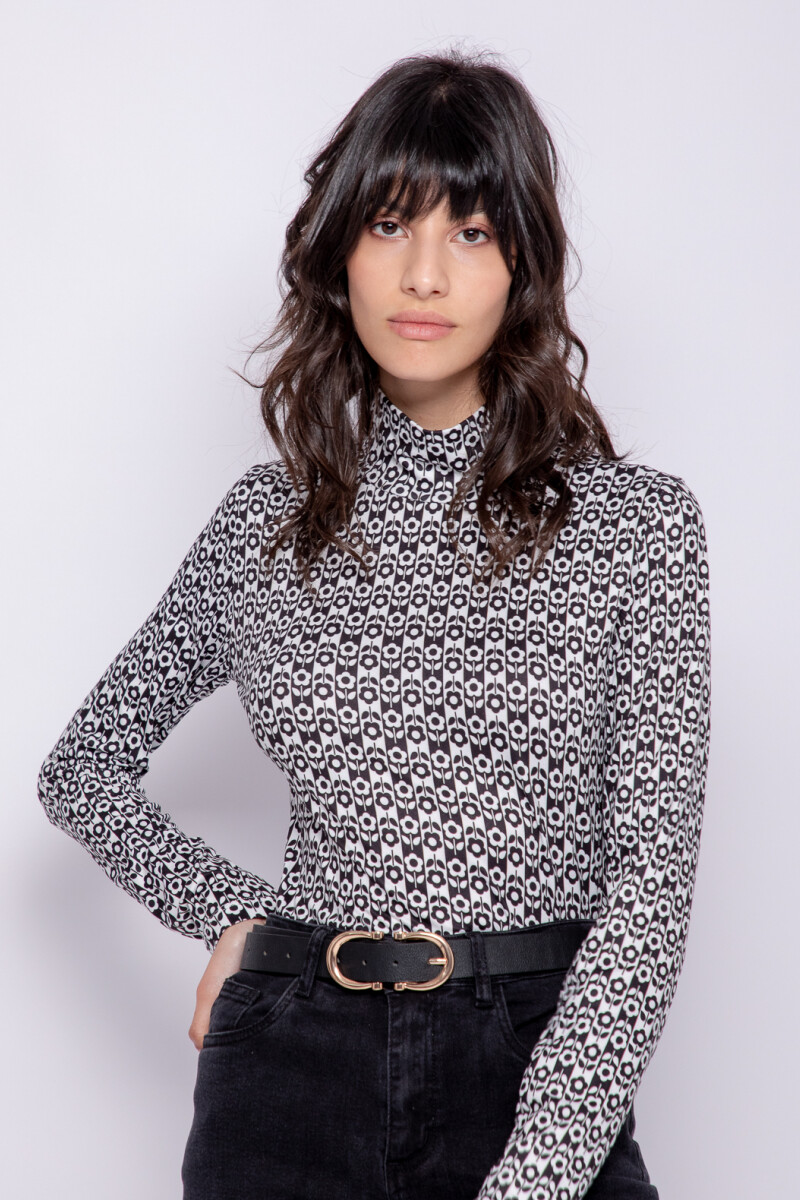 TOP MORELLIA Negro/Blanco
