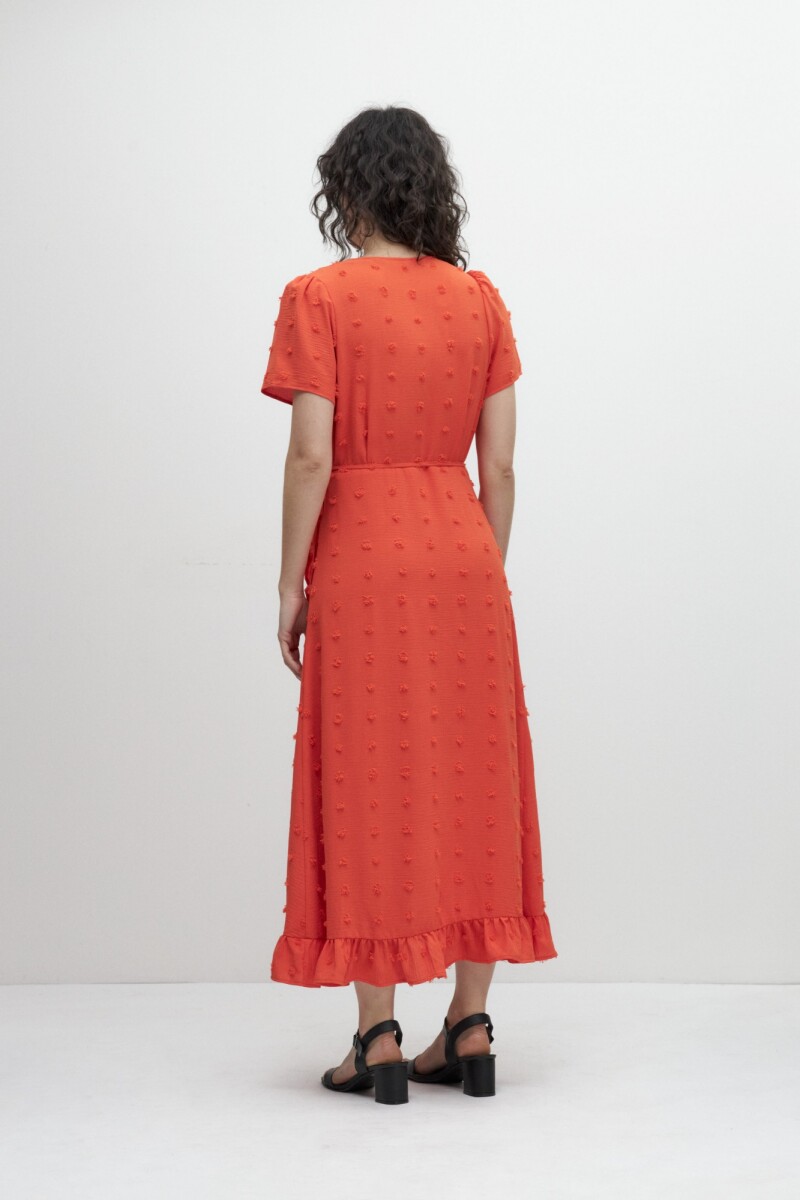 Vestido cruzado fantasía naranja