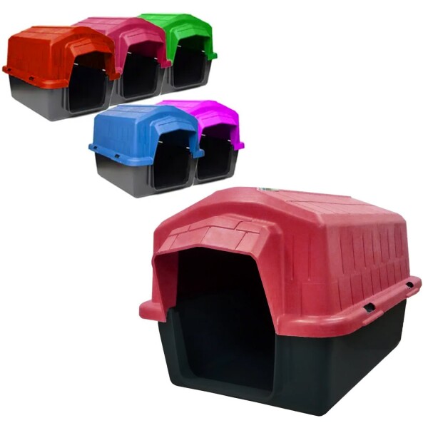 Casa Casilla Cucha Perro Mascota N3 Plastico Raza Mediana Color Variante Rojo