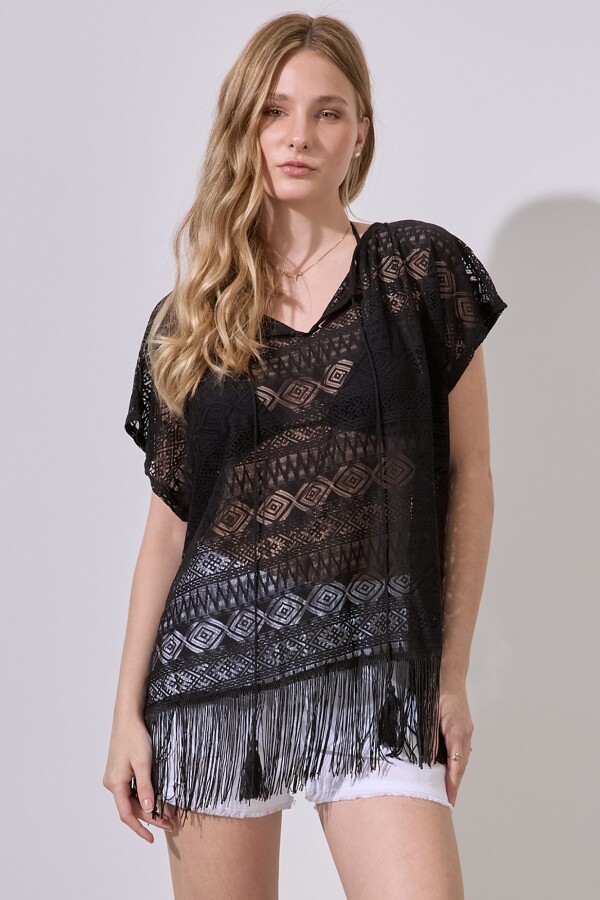 Kaftan Calado NEGRO