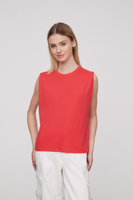 Remera Hortensia Rojo Coral