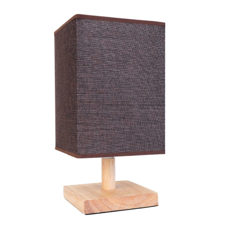 Lampara cuadrada con base de madera Lampara cuadrada con base de madera