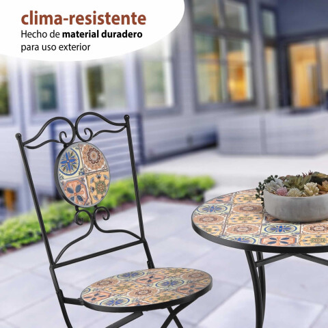 Juego de Mesa y Sillas Bistró Mediterráneo | Azulejos Decorativos para Interior y Exterior Juego de Mesa y Sillas Bistró Mediterráneo | Azulejos Decorativos para Interior y Exterior